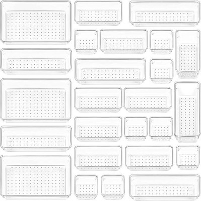 Lifewit 25 Compartments Plastic Drawer Organizer(Clear)