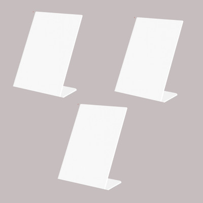 AKI 3 Compartments Acrylic QR Code L Shape Display Stand(White)