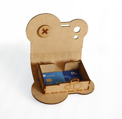 JAI SHRI 1 Compartments wooden desk organizer pen sstand card holder(Brown)