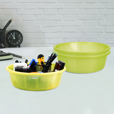 HOMESTIC by Kuber Industries 3 Compartments Plastic Desk Organizer(Green)