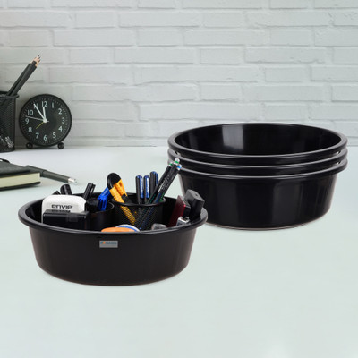 HOMESTIC by Kuber Industries 1 Compartments Plastic Desk Organizer(Black)