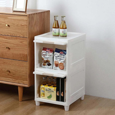 DeoDap 2 Compartments Plastic (PP) Storage Drawers(White)