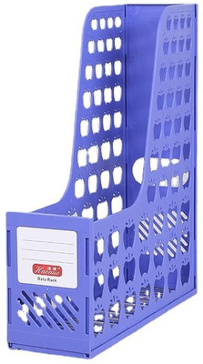 KNYUC MART 1 Compartments plastic Office Desktop Organizer Book Document Storage Rack File Holder, Paper File Rack(Blue)