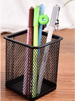 Nokkes 1 Compartments metal Pen Holder(Black)