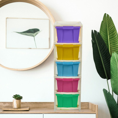 SONVAQZA 5 Compartments Plastic All(Multicolor)