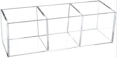 Classic Concepts 3 Compartments Acrylic Bathroom Drawer Organizer Makeup brush dresser vanity stationery pencil holder(Clear)
