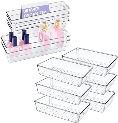 Lifewit 12 Compartments Plastic Drawer Organizer(Clear)