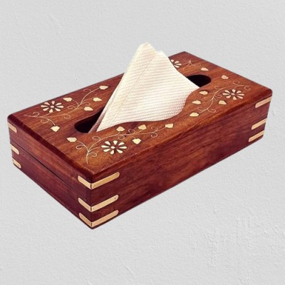 mtiban 1 Compartments Wooden Wooden tissue Box(Brown)