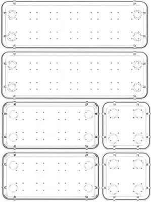 ON GATE 6 Compartments Plastic Desk Drawer Organizers(Clear)