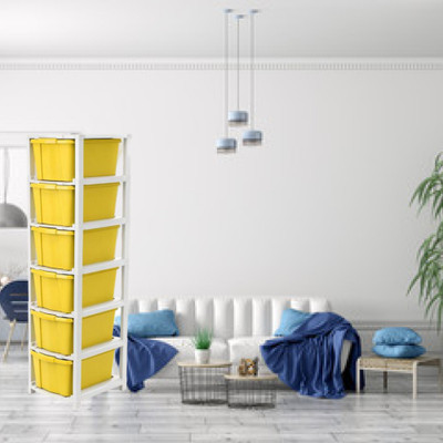 MAXTID 6 Compartments Plastic PP(Yellow)