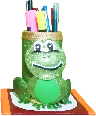 Srijaan 1 Compartments Eva Glitter Foam Board Pen Stand cum Artificial Flower Holder(Light Green)