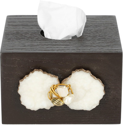 Cocktail 1 Compartments Wooden MDF Tissue Box(Brown)