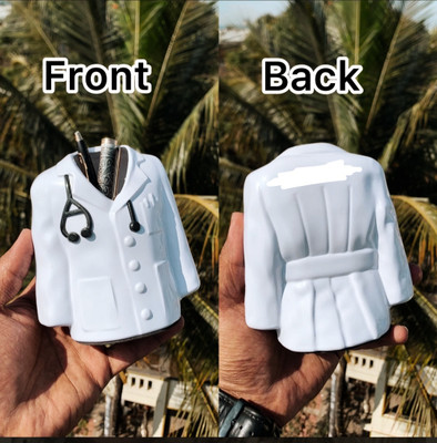 ssb 1 Compartments Plastic Pen Stand(White)