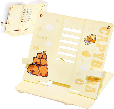 Elecart 1 Compartments Metal Capybara Book Holder(Yellow)