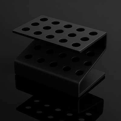 Parikshit Sublimation 2 Compartments Acyrlic pen stand holder(Black)