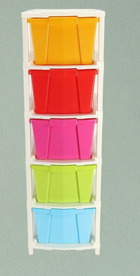 Pinkwhale 5 Compartments Plastic Modular Drawer(Multicolor)