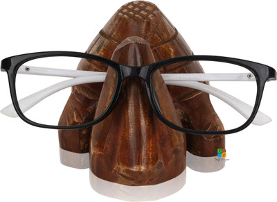 Craft Cooper 1 Compartments Wooden Handmade Specs Holder ||wooden eyeglass holder carved in the shape of a turtle(Natural Brown)