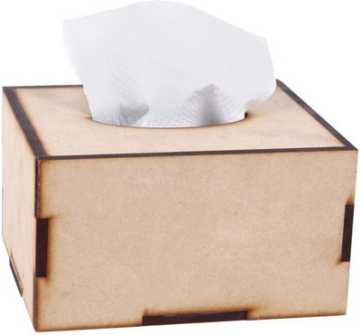 PRIYANSHM IMPEX 1 Compartments wooden tissue holder(Brown)