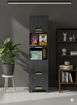 MAXTID 5 Compartments Plastic Modular(Grey)