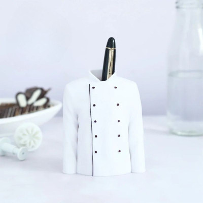 MOSKAI 1 Compartments PLA (Bio-Degradable) 3D Chef Coat Pen Stand(White)