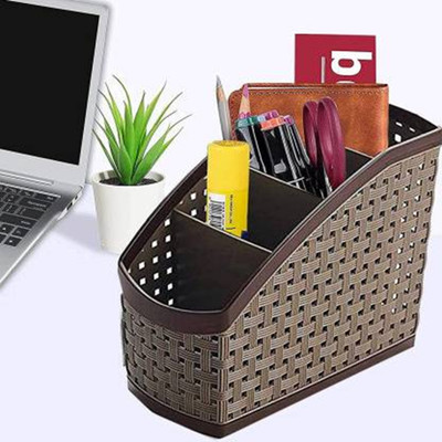 FuerDanni 4 Compartments Plastic multi purpose Stand(Brown)