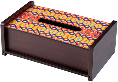 KOLOROBIA Wooden 1 Compartments Wood Tissue Box(Multicolor)