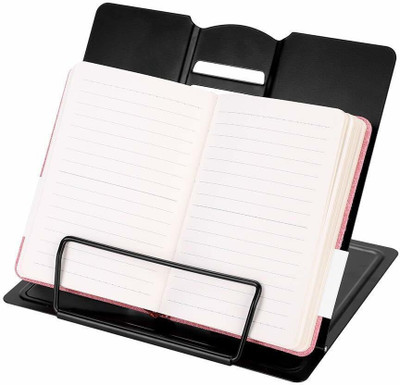 Kshavi 1 Compartments Metal Book Stand Organizer Portable Desktop Adjustable Foldable Cookbook Holder,Recipe(Multicolor)