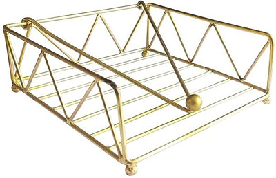 PAUL SONS 1 Compartments Metal Tissues Holder(Golden)