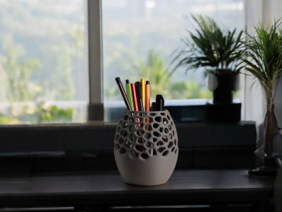 payneer 1 Compartments plastic Pen & Pencil Stand Stationery Storage Pencil Organizer for Office School Home(Grey)