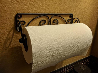mtiban 1 Compartments Iron Tissue Towel roll paper Holder(Black)