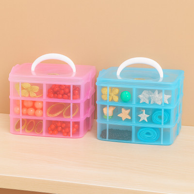 Surety for Safety 6 Compartments Plastic PP(Blue, Pink)