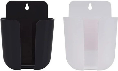 Dejmin 1 Compartments Plastic remote stand(Black, White)