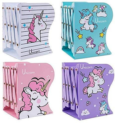 BIYALI 3 Compartments Metal Bookends(Multicolor)