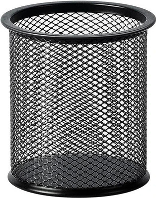 Nixra 1 Compartments Metal Desk Organizer | Pen Stand for Study & Office Table(Black)