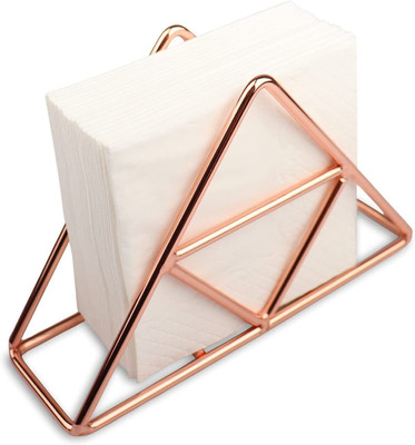 Homely Get Crafty 1 Compartments Iron Napkin Holder(Rose Gold)