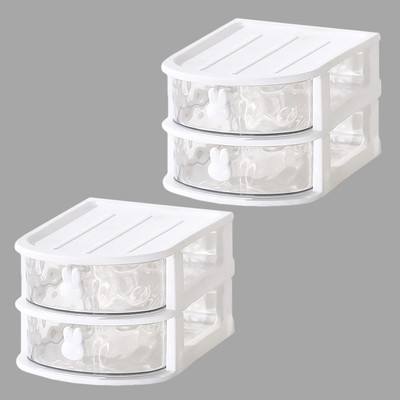 KUBER INDUSTRIES 2 Compartments PP Desk Organizer(White)