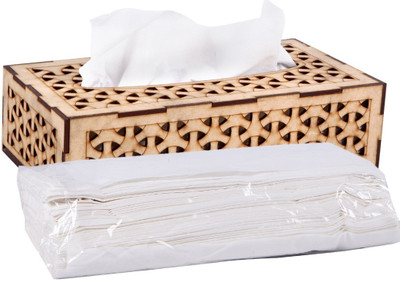 HOSTK 1 Compartments wooden Tissue holder(Beige)