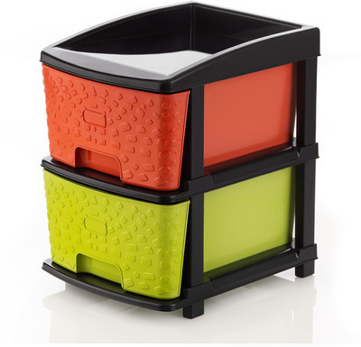 Pinkwhale 2 Compartments Plastic NEW 5XL STONE MULTICOLOR MODULAR DRAWER SYSTEM MULTI PURPOSE STORAGE BOX BASKET(Multicolor)