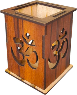 JADOUN ENTERPRISE 1 Compartments Wooden Pen pencil stand(Brown)