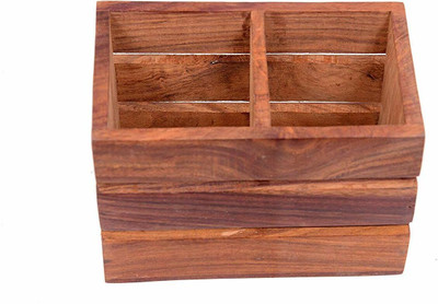 ONWOOD Empty Cutlery Holder Case(Brown  Holds 20 Pieces)