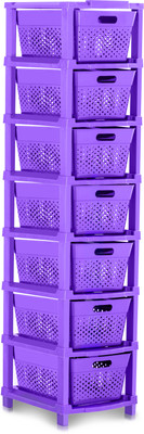 Pinkwhale 7 Compartments Plastic Modular Drawer(Purple)