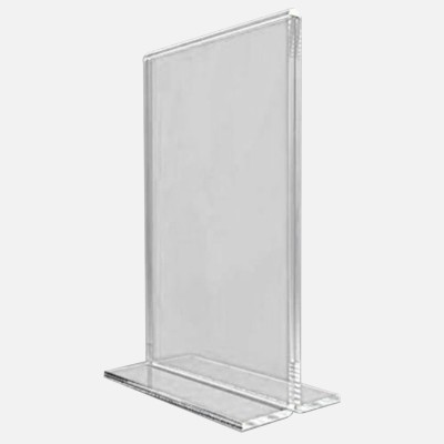 smyalifox 1 Compartments Acrylic A4 Size Frame Display Stand Acrylic T Shape Manu Display Stand(clear)