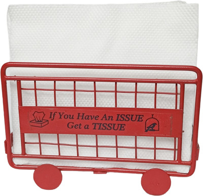 TheCraftTown 1 Compartments Metal Tissue Holder(Red)
