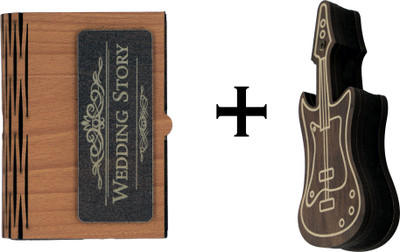 Shraddha Gift Art 2 Compartments wooden Pendrive Box(Dark Brown & Light Brown)