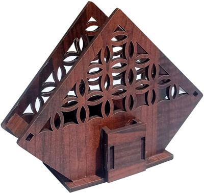 yugal industries 3 Compartments Wood Napkin/Tissue Holder(Brown)