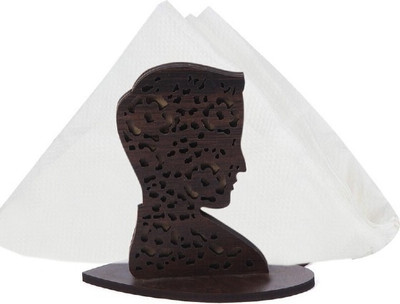 JAI SHRI 1 Compartments wooden tissue holder(Black)