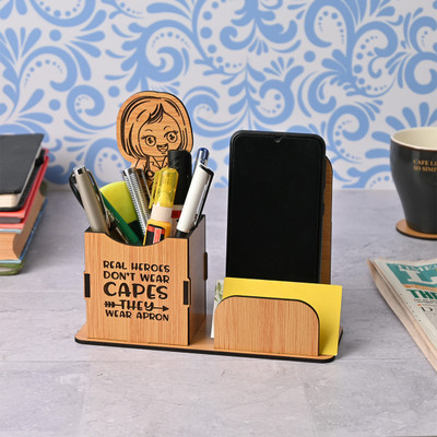 GIFT KYA DE 3 Compartments Wooden Organizer(Brown)