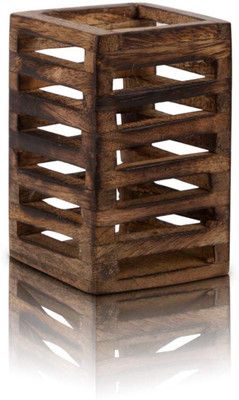 TATV QALAA 1 Compartments Wood Pen Stand(Brown)