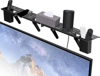 HASTHIP 3 Compartments Steel Screen Shelf(Black)