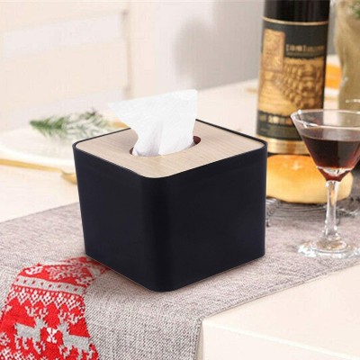 KR STORE 1 Compartments plastic tissue holder(Black)